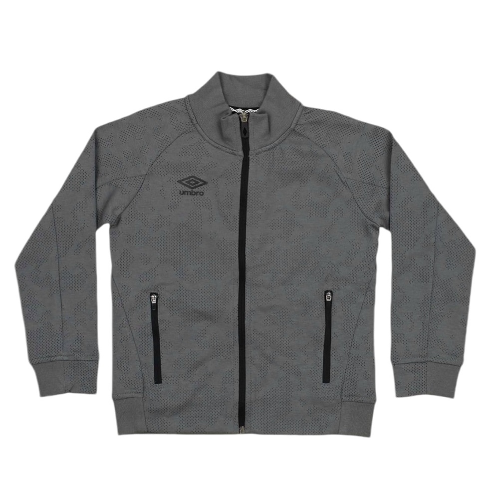 Umbro Tech Jacket Full Zip Gray Zipped Pockets Youth Size Medium 8  10